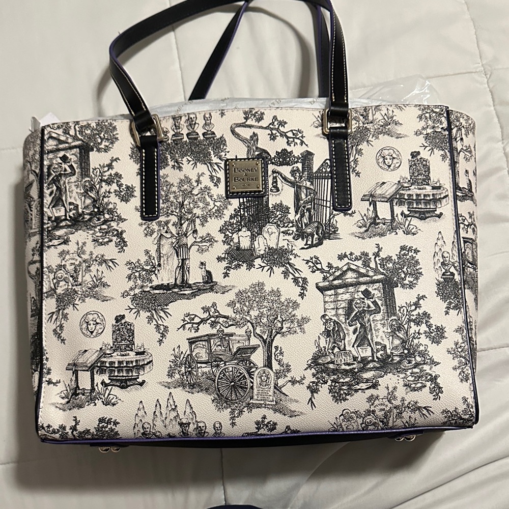Haunted Mansion Dooney & Bourke Black and Cream Tote